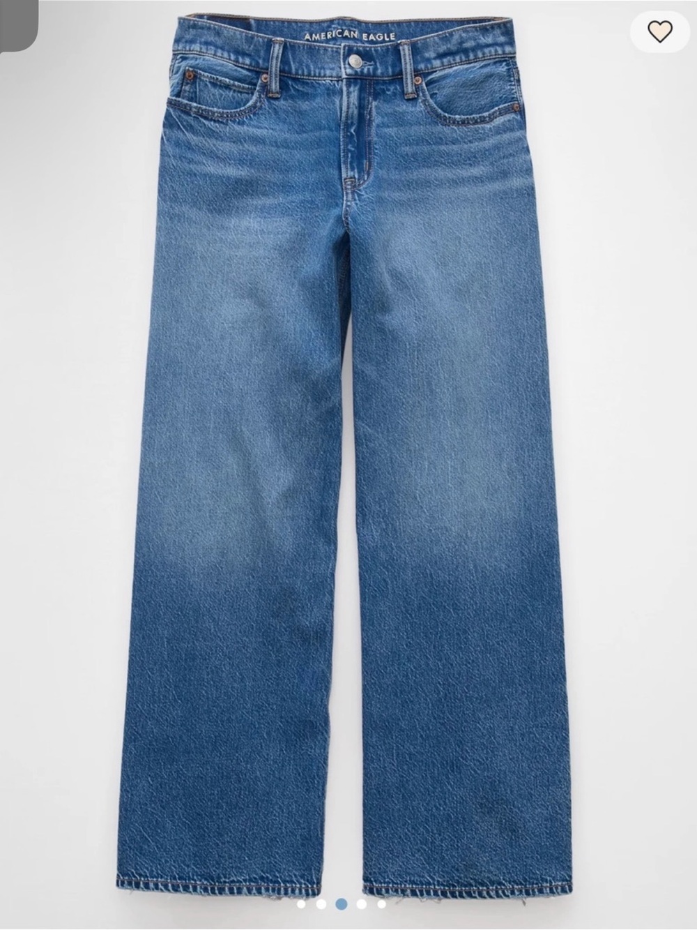 American Eagle Women's Low Rise, Dreamy Drape, Wide Leg Jeans - Medium Blue Wash